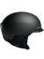 The Smith Juniors Scout MIPS Helmet features a matte black finish, Bombshell construction, smooth rounded design, ear coverage, Airflow Climate Control, and an adjustable chin strap. "SMITH" is printed on the front side.