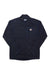 The Carhartt Mens Base Force Midweight Poly-Wool Quarter-Zip Pocket Top is a long-sleeve, dark blue pullover featuring a chest pocket with a zipper and a small Carhartt logo patch.