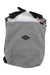 The Sherpani Delanie Crossbody Bag + Backpack features a gray textured design, black adjustable strap, small front logo patch, orange clip near the top, and water-resistant material for stylish durability.