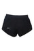 The Under Armour Women's Fly By 2.0 3.5 Inch Short is a pair of black athletic shorts with a white Under Armour logo on the left leg, shown against a white background.