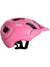 The POC Sports Axion Helmet is pink with black padding, an adjustable chin strap, multiple vents, extended protection, a small front visor, and the white POC logo on the side.