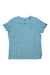 The Rab Women's Stance Mountain Peak Tee is a light blue, short-sleeve organic cotton shirt with a round neckline, Rab logo on the left chest, and a sleeve tag—ideal as a travel tee for women. Shown laid flat on a white background.