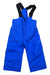 The Obermeyer Boys Volt Pant features bright blue waterproof, insulated fabric, adjustable black suspenders, and multiple pockets—ideal for winter activities. Pants are shown laid flat on a white background.