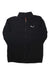 The Salewa Men's Pedroc DST Light Jacket is black, wind resistant, and has a high collar, a small white logo on the left chest, and an orange zipper pull. The jacket is shown laid flat on a white background.