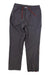 The Topo Designs Mens Boulder Pant in gray, made with 2-way stretch fabric, features an elastic waistband and a red drawstring, shown laid flat on a white background.