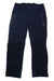Helly Hansen Mens Alpha Lifaloft Pant in dark navy blue, featuring zippered front pockets, reinforced cuffs, and Lifaloft insulation, shown laid flat on a white background.