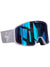 Sweet Protection Boondock Rig Ski Goggles feature a white frame, grey logo strap, and blue-tinted reflective RIG lens technology that reflects window panes.