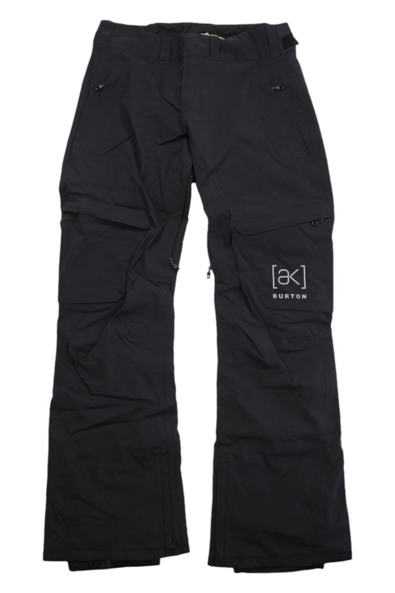 The Burton Womens [ak] GTX Summit Insulated Pant, in black with zippered pockets and the [ak] logo on the left thigh, is shown against a white background.