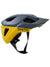 The Smith Session MIPS Helmet is an ultralight yellow and gray cycling helmet with ventilation holes, a visor, and an adjustable black chin strap, shown from the side.