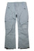 Light gray Burton Womens [ak] GTX Summit Insulated Pant laid flat, featuring zippered pockets, articulated knees, belt loops, reinforced ankle cuffs, and Burton branding on the left thigh and right leg.