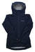 The Montane Womens Phase Jacket in navy blue features a front zipper and the Montane logo on the left chest, shown laid flat on a white background.