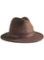 The Sunday Afternoons Rambler Hat is a brown wool felt fedora with a wide brim and brown leather band, ideal as a stylish sun-protective hat for outdoor adventures or hiking.