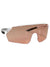 The Smith Ruckus ChromaPop Sunglasses feature a single pink-tinted wraparound lens, hydrophilic nose pads for a secure fit, white frame accents, and Smith branding—perfect for all-mountain snowboarding adventures.