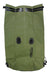 The SealLine Boundary Dry Pack is a large, olive-green waterproof bag featuring black buckles, a roll-top closure, two black front attachment points, and the SealLine logo printed in black at the lower right corner.