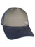 The Rab Trucker Logo Cap is a green and navy-blue adjustable hat with a mesh back, curved brim, and white Rab logo on the front—perfect for hiking or everyday wear.