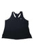The black Under Armour Women's Knockout Tank features white stitching on the neckline and armholes, shown laid flat on a white background.