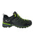 Men's GTX trail boot in black with neon green laces and chunky treaded sole