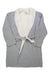 The UGG Women's Anabella Reversible Robe is gray with a white plush collar and interior, long sleeves, and a matching fabric belt at the waist, shown on a white background.