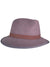 The Sunday Afternoons Jasper Hat is a purple wool fedora with a wide brim, brown hatband, and dark trim along the edge, displayed against a white background.