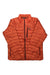 The Outdoor Research Men's Helium Down Jacket is bright orange with a front zipper, two side pockets, a chest pocket, and "OR" on the left chest. This lightweight insulated jacket offers warmth and comfort.