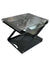 Foldable open fire pit with black base and square wire cooking grate
