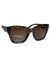 Smith Sway Polarized Sunglasses in a tortoiseshell pattern with ChromaPop polarized lenses, shown angled on a white background. The lightweight, durable frame features the Smith logo on the left lens and temple.