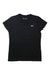 A black Under Armour Women's UA Tech Solid V-Neck SS Top with short sleeves, moisture-wicking fabric, and a small white logo on the left chest is laid flat on a white background.