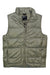 The Marmot Mens Guides Down Vest is a light olive green, insulated with 700-fill down. It features a front zipper, two large front pockets, quilted stitching, a high collar, and the Marmot logo on the left chest.