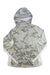 The Simms Womens SolarFlex Hoody is a lightweight, long-sleeve fishing shirt with a gray, beige, and light blue camouflage pattern. It offers UPF 50+ sun protection. Shown laid flat on a white background.
