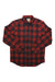 The L.L.Bean Men's Scotch Plaid Flannel Shirt, shown in red and black plaid, is a long-sleeve button-up made from soft Portuguese cotton flannel and displayed flat on a white background.