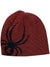 The Spyder Boys' Reversible Bug Beanie is a red knit hat with a bold black spider graphic, ideal for kids' activewear or as a boys' snowsports accessory.
