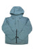 The Dakine Womens Stoker GTX 3L Jacket is a light blue GORE-TEX ski jacket with black zippers, long sleeves, front zip closure, and two zippered chest pockets, shown flat on a white background.