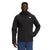 A man stands facing forward with one hand in his pocket, wearing a black The North Face Mens Thermoball Eco Triclimate Jacket and blue pants against a plain white background.