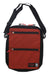 The Osprey Heritage Scarab Musette Pack is a red and black recycled nylon shoulder bag, featuring two front zippered pockets, a black adjustable strap, an Osprey logo patch bottom right, and fits a laptop.