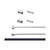 The Shimano MTB Steel Brake Cable Set, complete with end caps, ferrules, and cable housing, is neatly arranged on a white background—ideal for bike maintenance or replacing old steel brake cables.