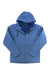 The Simms Mens Rogue Hoody is a blue, lightweight, water-resistant jacket with a hood, front zipper, long sleeves, and a visible brand label inside the collar for added protection.