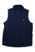 The 7mesh Womens Chilco Vest is a navy blue, sleeveless, zip-up cycling vest with a small triangular logo on the left chest and high collar. This breathable, insulated vest is ideal for cool rides and packs away easily when not in use.
