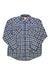 The Simms Men's Santee Flannel Shirt, shown flat on a white background, is made from lightweight brushed flannel in blue, white, and black plaid with two chest pockets—ideal for fishing and hunting.