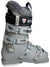 The Rossignol Womens Pure 80 Ski Boot is gray with three metallic buckles, a black top power strap, and a thick gray liner. The Rossignol logo is near the ankle. It offers a customizable fit for enhanced comfort on the slopes.