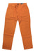 The Black Diamond Men's Credo Pant in orange, featuring front pockets, belt loops, and a button closure, is displayed flat on a white background.