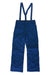 Scott USA Juniors' Vertic Dryo 10 Pant in bright blue, waterproof and insulated with attached adjustable suspenders, side zipper pockets, and a straight-leg design, shown laid flat on a white background.