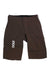 The POC Sports Women's Essential MTB Short is a brown, knee-length mountain bike short with front pockets and "poc" in white on the left leg—perfect for stylish riders seeking quality women's MTB apparel.