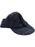 The Stormy Kromer Original Cap is a dark tweed outdoor hat with a red and grey plaid pattern, dual brims, and ear flaps tied on top, inspired by classic deerstalker styles.