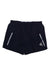 The Adidas Mens D4R 5 Inch Short features black recycled polyester, white side stripes and logo, an elastic waistband, two pockets, and moisture-wicking fabric for comfort during workouts.