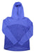 The Under Armour Women's ISO-Chill Hoodie, shown in blue with a subtle dotted pattern on the lower half and built-in sun protection, is pictured laid flat on a white background.