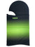 The Phunkshun Wear Mistral Double Balaclava features a fitted solid black top and a neon green to black gradient lower section, with "PHUNKSHUN WEAR" in white on the front. Made from recycled materials, it provides UPF 50+ sun protection.