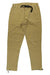 Spyder Mens Nomad Stretch Pant in beige features an elastic waistband, black integrated belt, side pockets, and adjustable ankle drawstrings—perfect for hiking or travel—displayed flat on a white background.