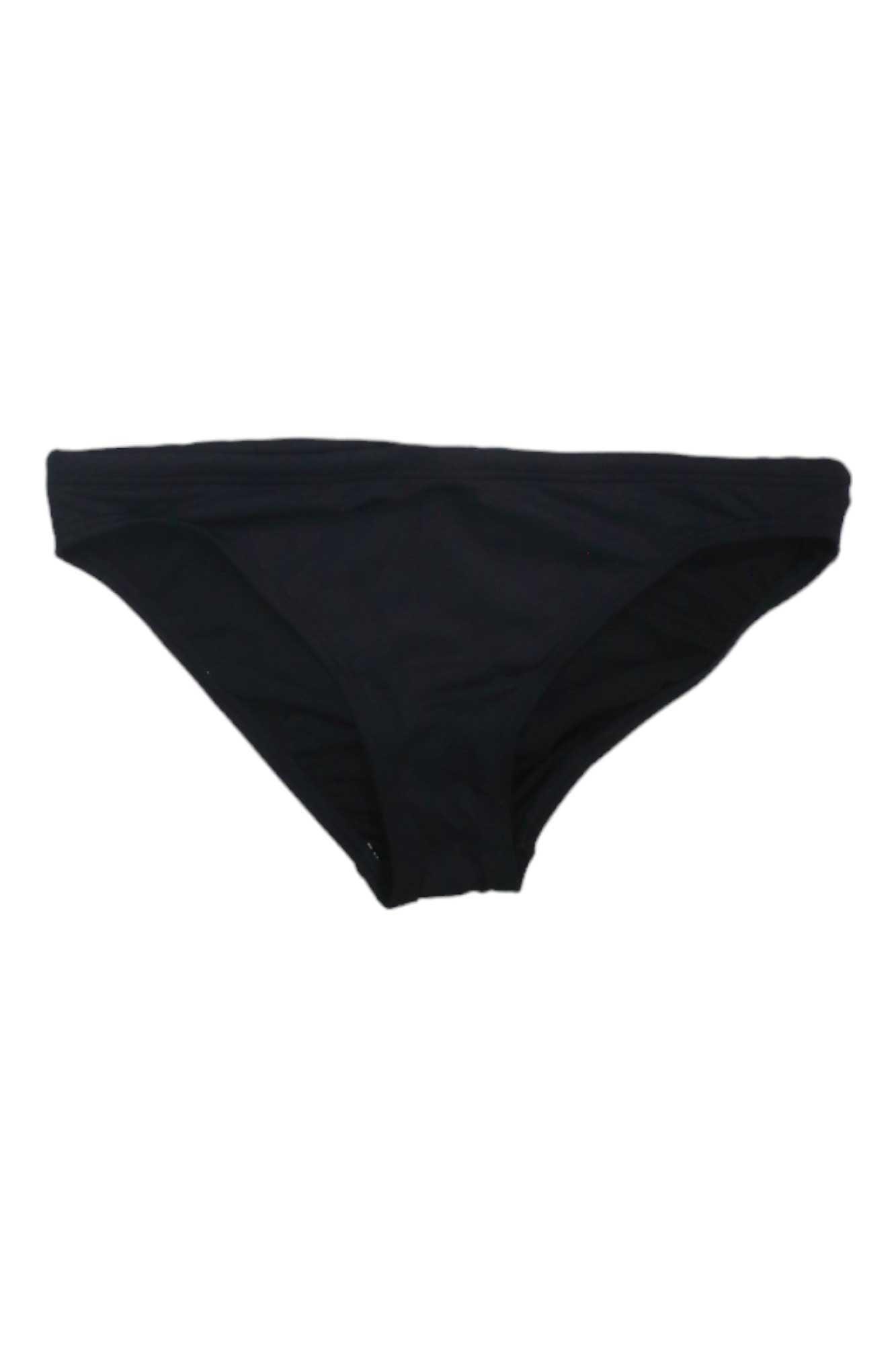 The TYR Women's Lula Classic Bikini Bottom in plain black features an adjustable waist and is shown on a white background.