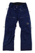 Norrona Womens Lofoten GORE-TEX Insulated Snow Pants in dark blue, featuring multiple zippered pockets, reinforced knees, and a logo on the left thigh, displayed on a white background.