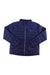 The Fuego Down Jacket, a navy blue packable insulated coat with a front zipper, long sleeves, and side pockets, is shown laid flat on a white background.